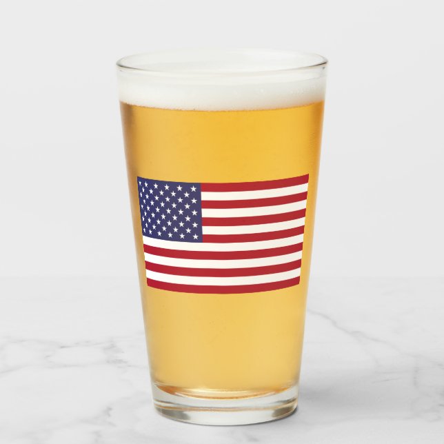 USA Flag Glass Cup (Anverso (lleno))
