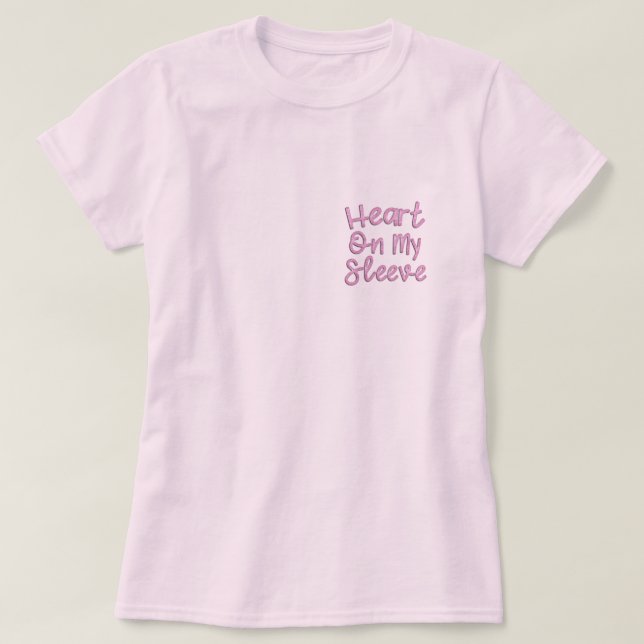 Usa mi corazón en mi camiseta de manga, camiseta d (Diseño del anverso)