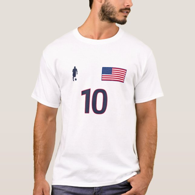 USA Nr. 10 - Equipo de fútbol - Estilo Jersey - Ba (Anverso)