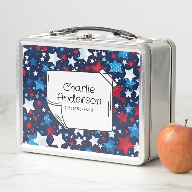 USA Patriotic Stars Lunch Box (In situ)