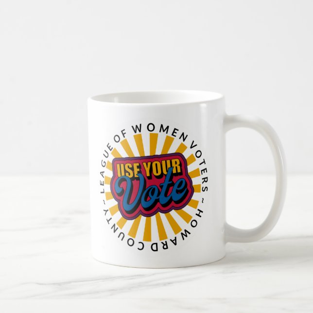Usa tu taza de voto, tazón de café de 11 onzas (Derecha)