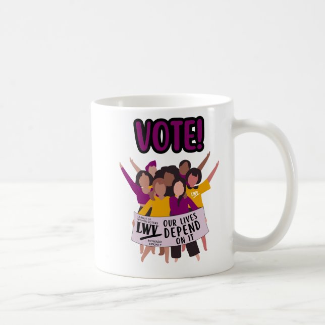 Usa tu taza de voto, tazón de café de 11 onzas (Derecha)