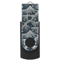 USB - La onda de Hokusai con texto Personalizado