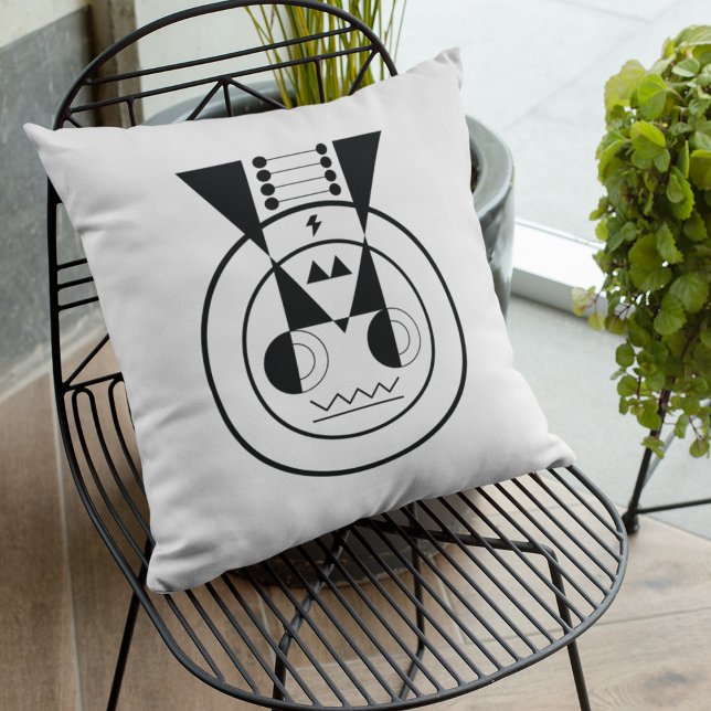 Ushi Zodiac - Cojín de acento Ox geométrico (Rest with quiet power - Ushi zodiac pillow for calm, modern spaces.)