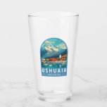 Ushuaia Argentina Viaje de arte<br><div class="desc">Diseño de viaje de vector retro de Ushuaia. Es una ciudad turística de Argentina. Se encuentra en el archipiélago de Tierra del Fuego, la punta más meridional de América del Sur, apodado el "Fin del Mundo".</div>
