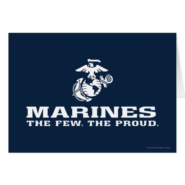 USMC Los Pocos El Orgulloso Logo Apilado - Blanco (Anverso (Horizontal))