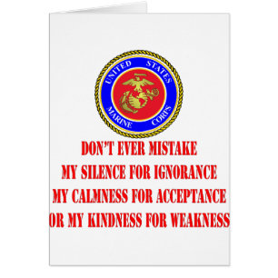 USMC No confunde mi amabilidad por debilidad