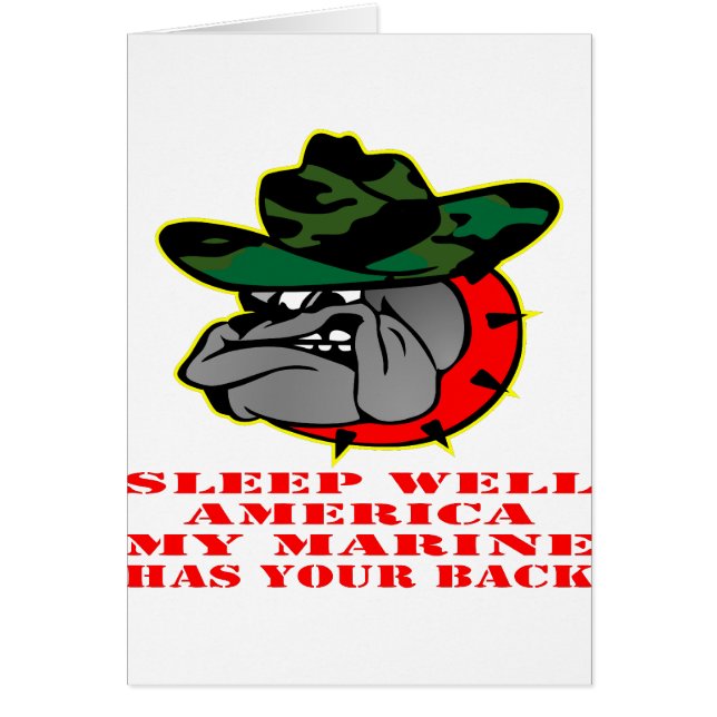 USMC Sleep Well America Mi Marine Tiene la espalda (Frente)