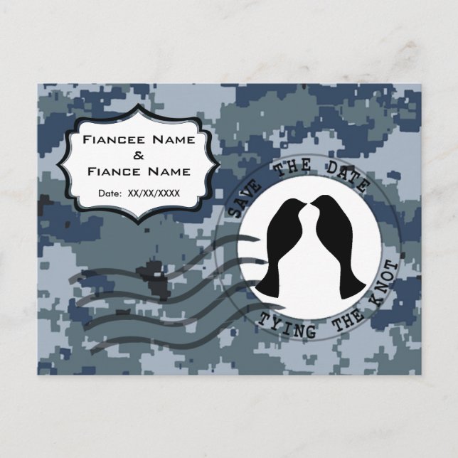 USN Navy Fecha de Anuncio y Aves de Amor (Anverso)