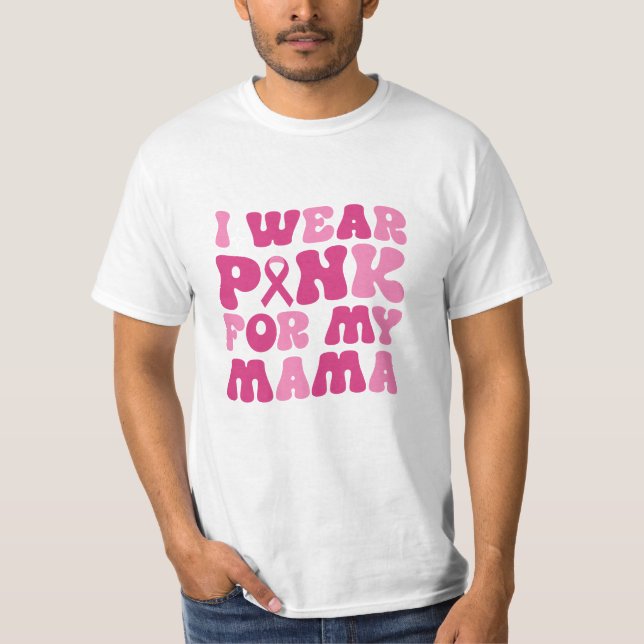 Uso Rosa Para Mi Mamá Camiseta De Cáncer De Mama (Anverso)