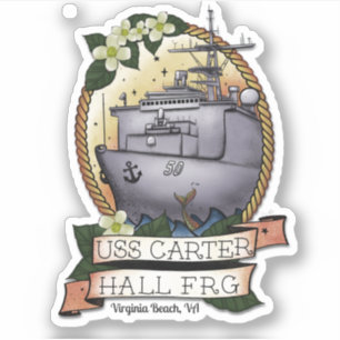 USS Carter Hall 3 x 3 Pegatina