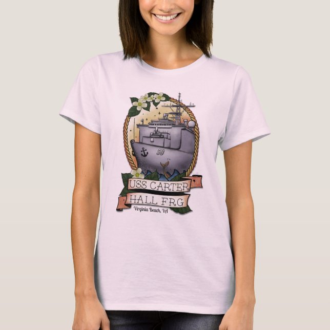 USS Carter Hall FRG camiseta femenina (Anverso)