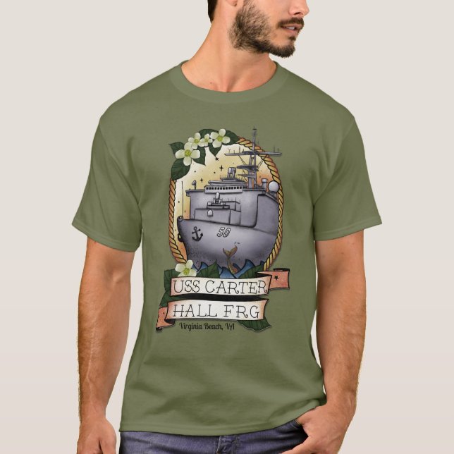 USS Carter Hall FRG camiseta masculina (Anverso)
