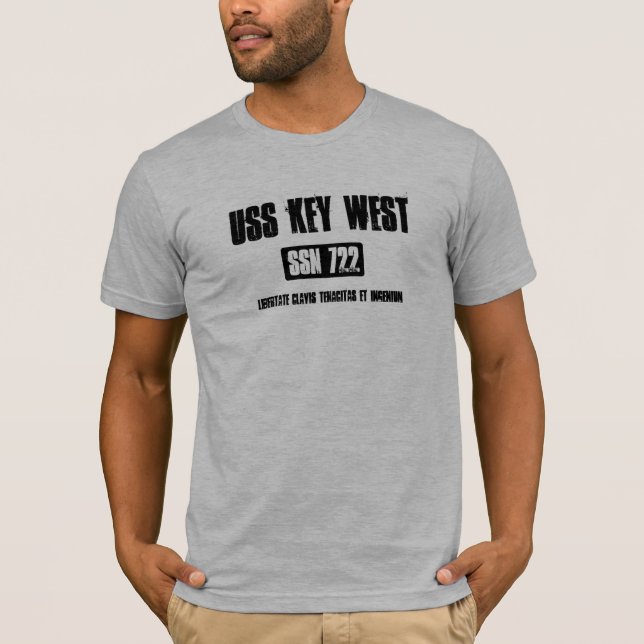 USS KEY WEST toda la camiseta de las manos con los (Anverso)
