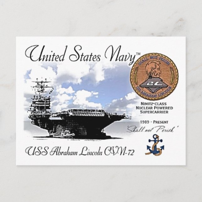 USS LINCOLN CVN-72 CARRETERA - POSTAL (Anverso)