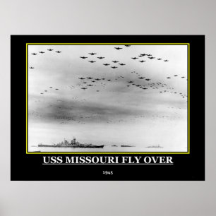 USS Misuri 1945 Impresión de póster vintage