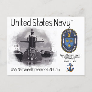 USS NATHANAEL GREENE SSBN-636 SUB - POSTAL