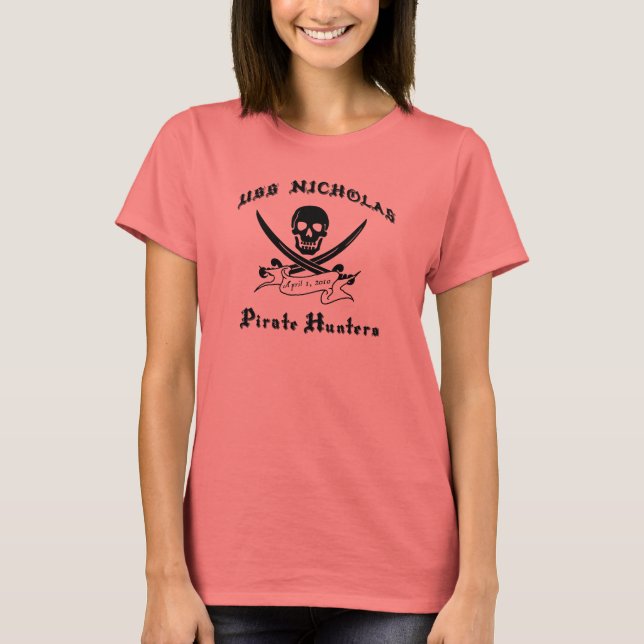 USS Nicholas Pirate Caza camiseta femenina (Anverso)