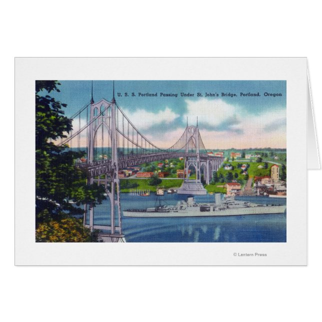 USS Portland cruzando el puente de St. John (Anverso (Horizontal))
