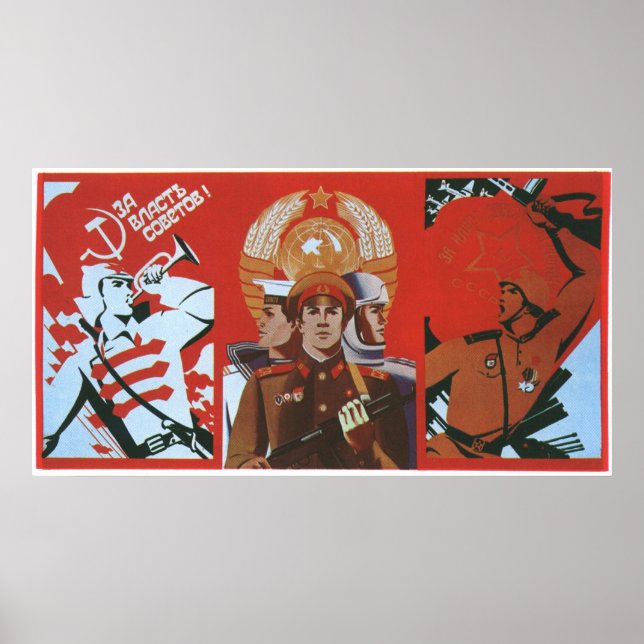 USSR CCCP Guerra Fría Posters de propaganda de la  (Frente)