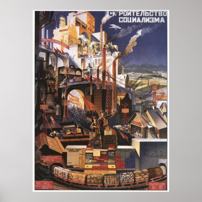 USSR CCCP Guerra Fría Posters de propaganda de la  (Frente)