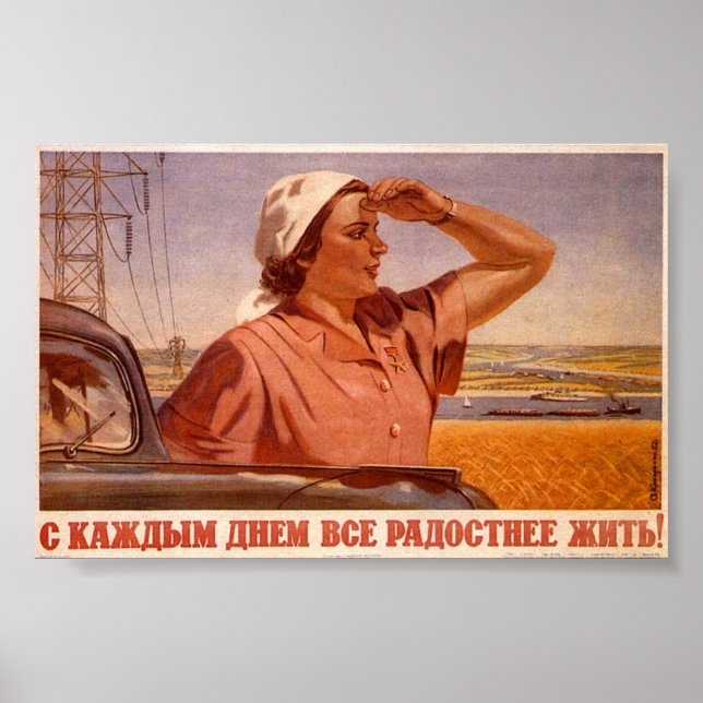 USSR CCCP Guerra Fría Posters de propaganda de la  (Frente)