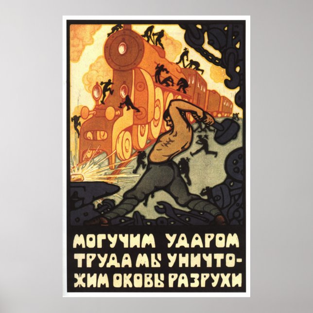 USSR CCCP Guerra Fría Posters de propaganda de la  (Frente)