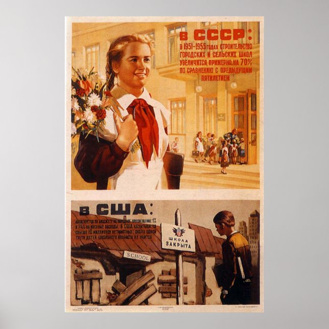 USSR CCCP Guerra Fría Posters de propaganda de la  (Frente)