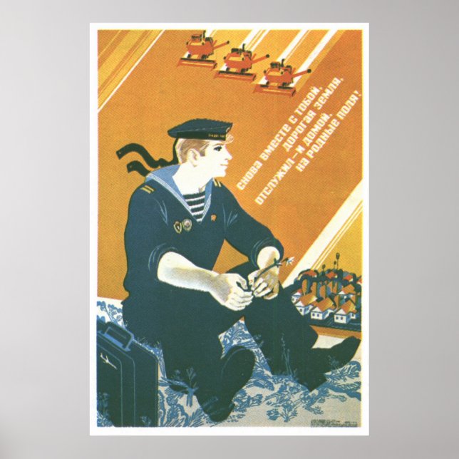 USSR CCCP Guerra Fría Posters de propaganda de la  (Frente)