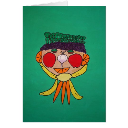 "Usted es lo que usted come" - pintura y pluma del Tarjeta Pequeña