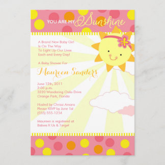 Usted es mis invitaciones de Baby Shower de la sol