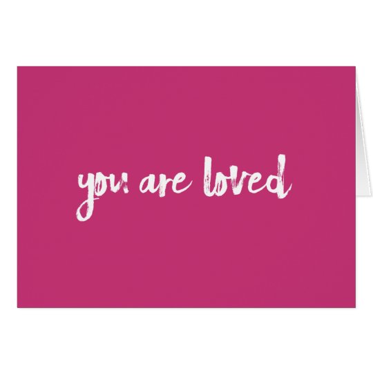 Usted es tarjeta handlettered rosa amada