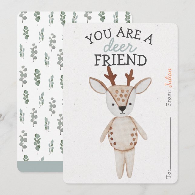 Usted Es Un Amigo De Deer Día de San Valentín Clas (Anverso / Reverso)
