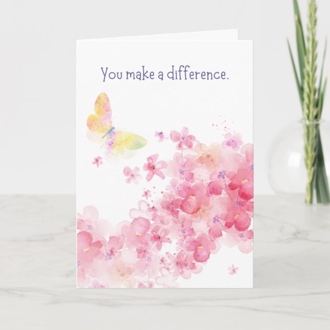 "Usted Hace Una Diferencia" Gracias Tarjeta De Sal (Anverso)