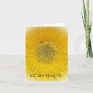 Usted me casará Gerbera amarillo de la tarjeta