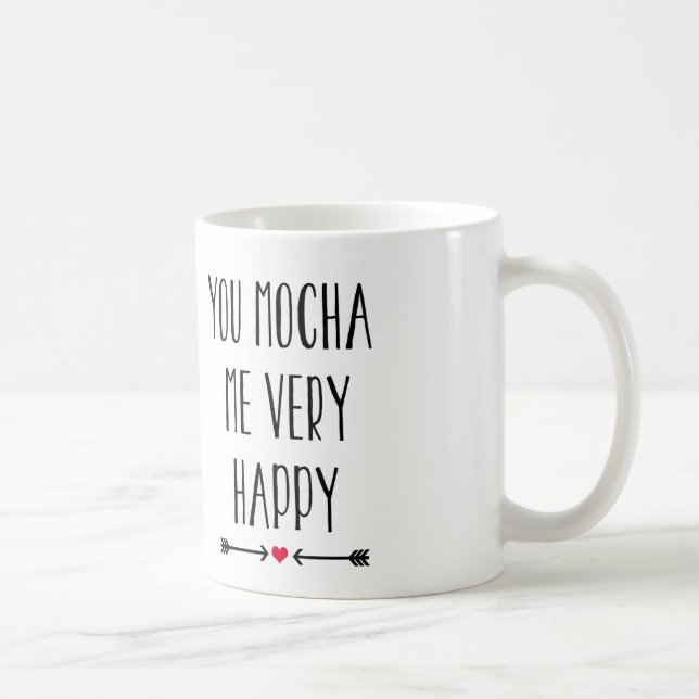 Usted moca yo taza muy feliz de la tarjeta del día (Derecha)