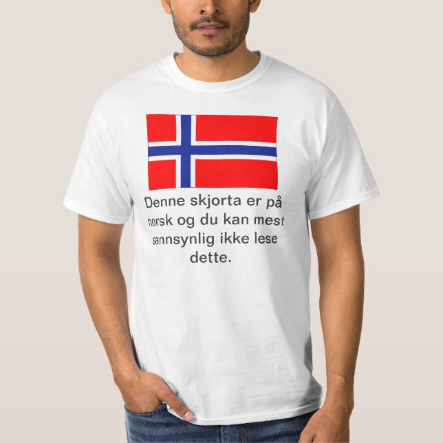 Usted no puede leer esta camiseta noruega (Anverso)