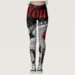 usted roca leggings negros rojos