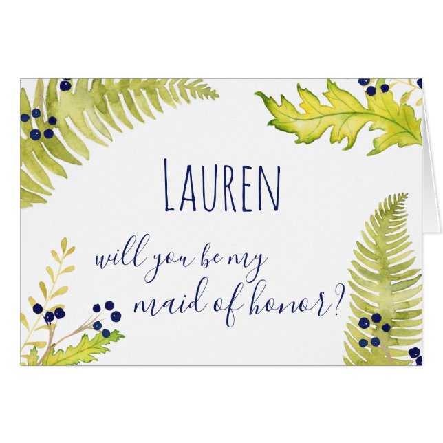 ¿Usted será mi criada del honor? Naturaleza azul y (Anverso (Horizontal))