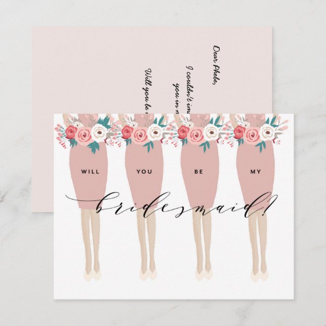 ¿Usted será mi dama de honor? tarjeta de la dama (Anverso / Reverso)