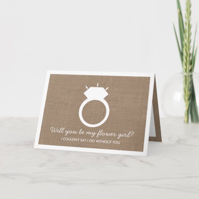 ¿Usted será mi florista? Tarjeta del anillo de la (Anverso)