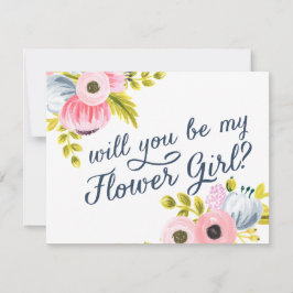 ¿USTED SERÁ MI FLORISTA? tarjeta pintada a mano