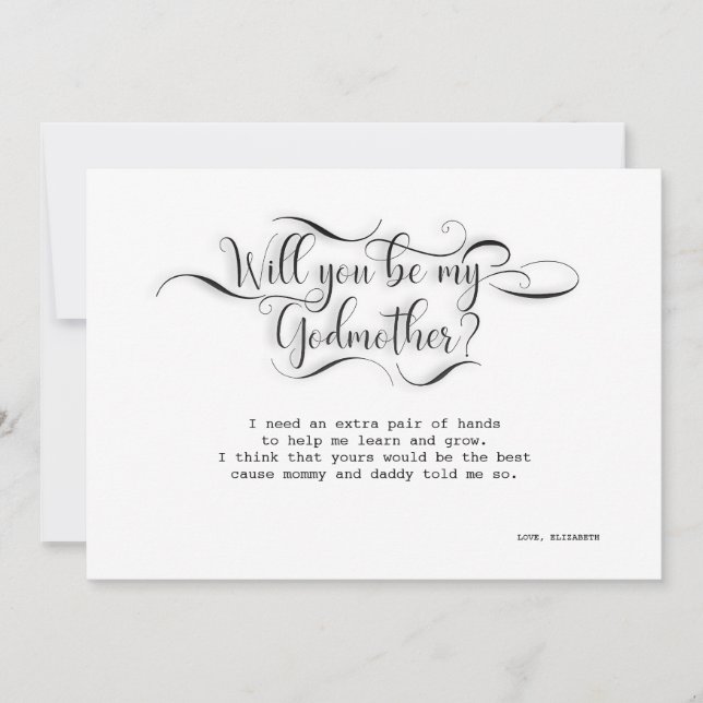 Usted será mi madrina - tarjeta de la oferta (Anverso)