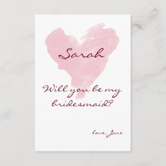 Usted será mi tarjeta de la dama de honor/del