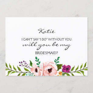 Usted será mi tarjeta floral de la dama de honor