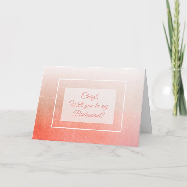 Usted será mi tarjeta personalizada dama de honor (Anverso)