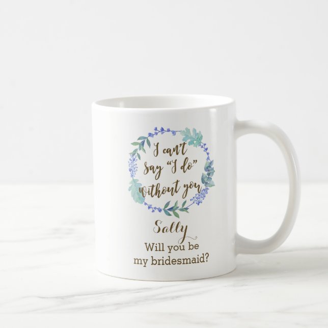 usted será mi taza floral azul de la guirnalda de (Derecha)