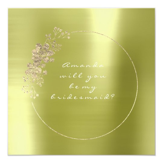 Usted será mi verde del limón del metal del oro de invitación 13,3 cm x 13,3cm