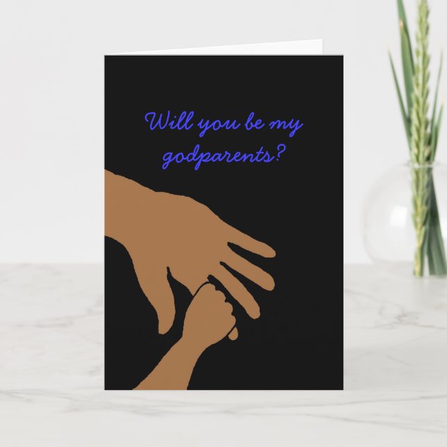 usted será mis godparents en la tarjeta azul (Anverso)