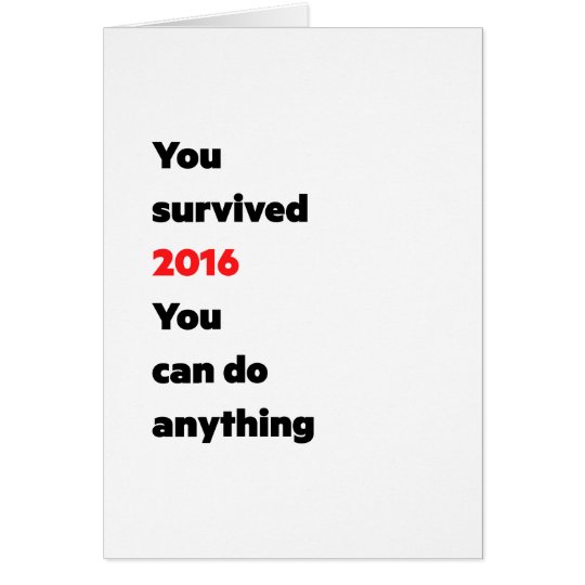 "Usted sobrevivió 2016" tarjetas